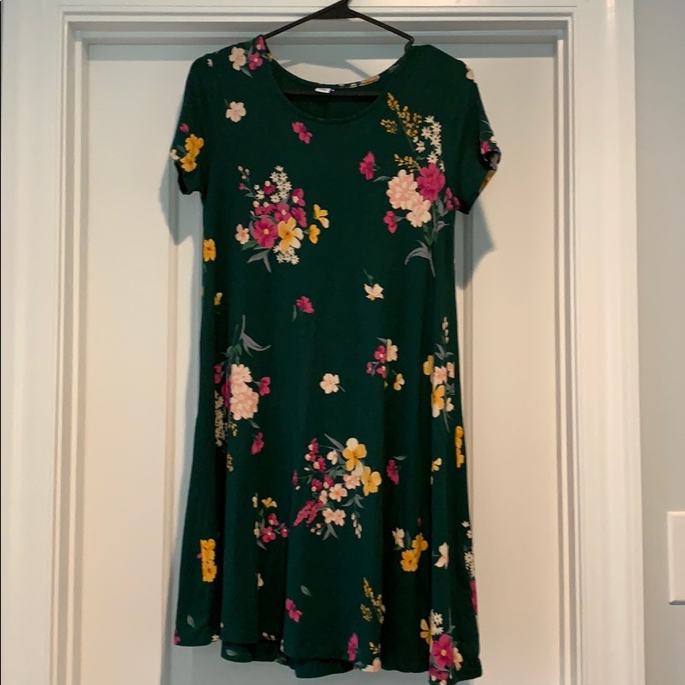 Old Navy green floral dress